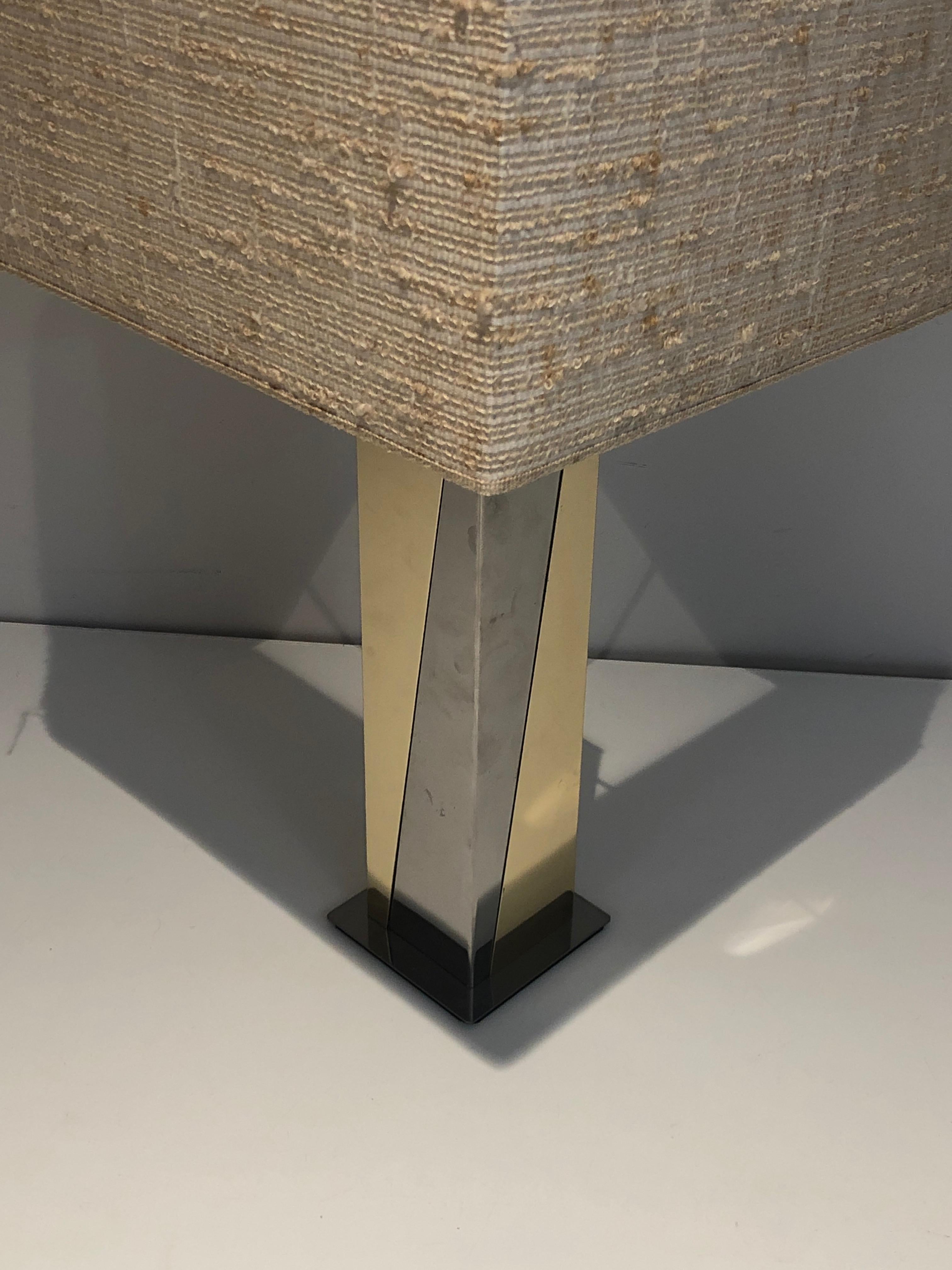 Tischlampe aus Chrom und vergoldetem Metall, französisches Werk, um 1970 im Angebot 1
