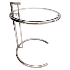 Chrome and Glas Side Table Attribited to the E-1027 Designed by Eileen Gray 
