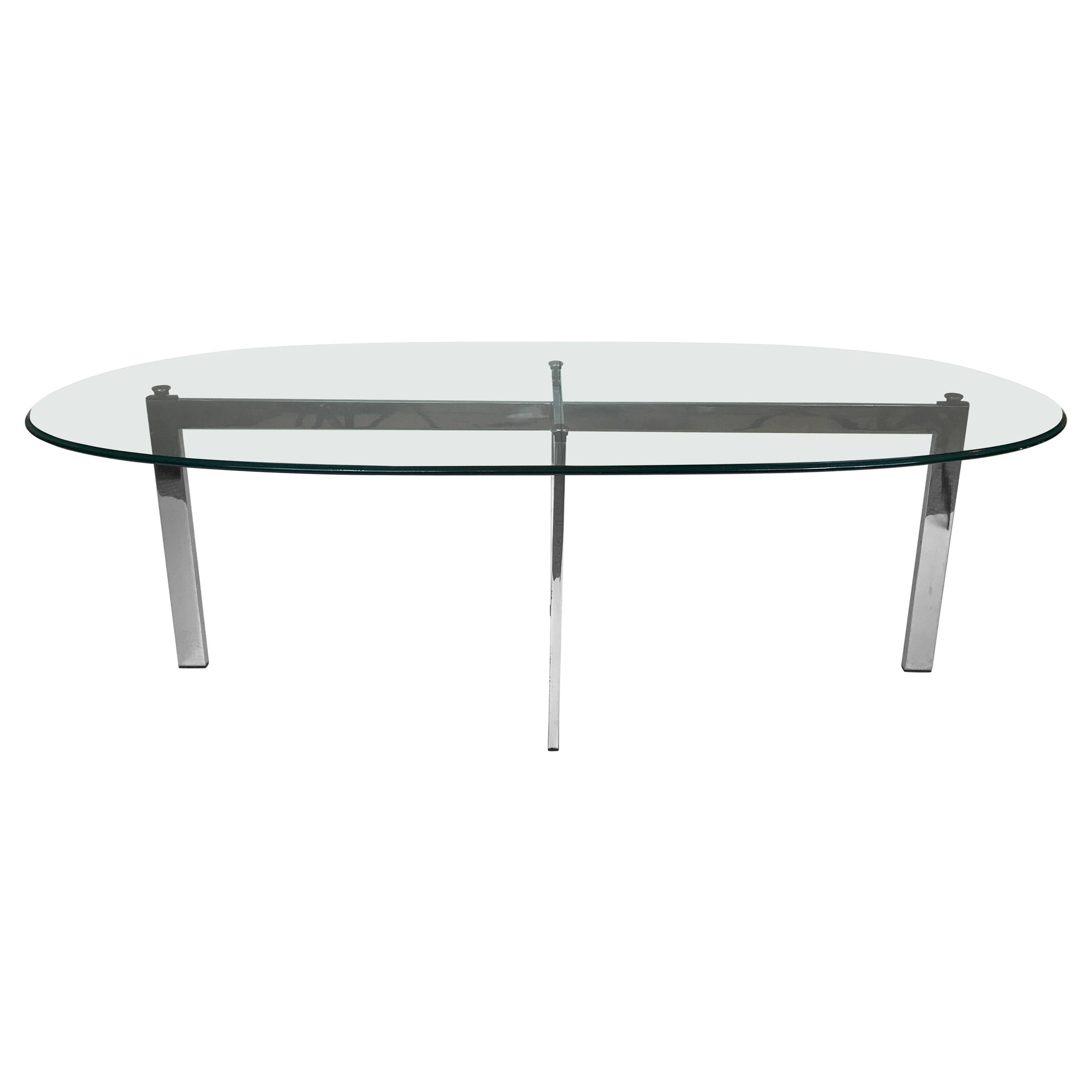 Chrome and Glass Cocktail Table