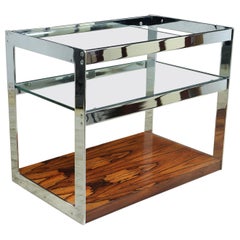 Chrome and Glass Cocktail Trolley by Merrow Associates, circa 1970