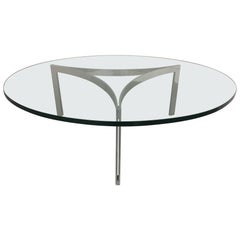 Table basse en chrome et verre Henri Ganz, Suisse, vers les années 1960