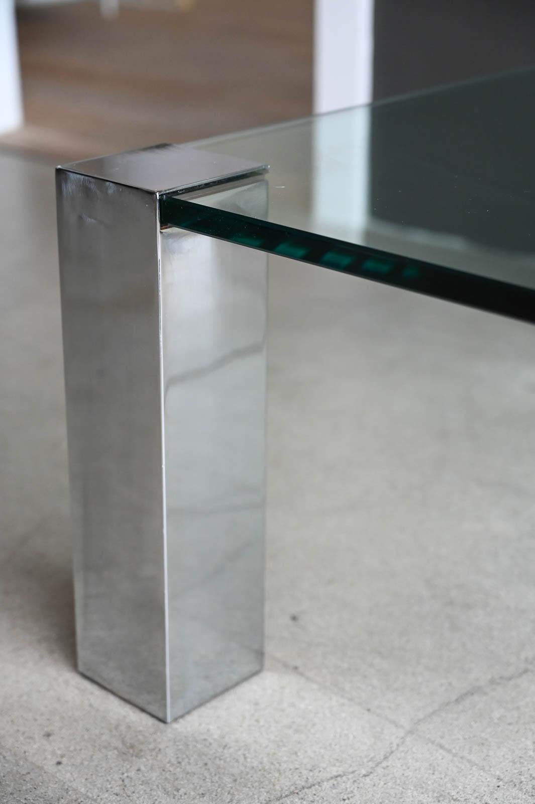 Chrome and Glass Coffee Table by Willy Rizzo for Cidue, Italy ca. 1970 For Sale 4