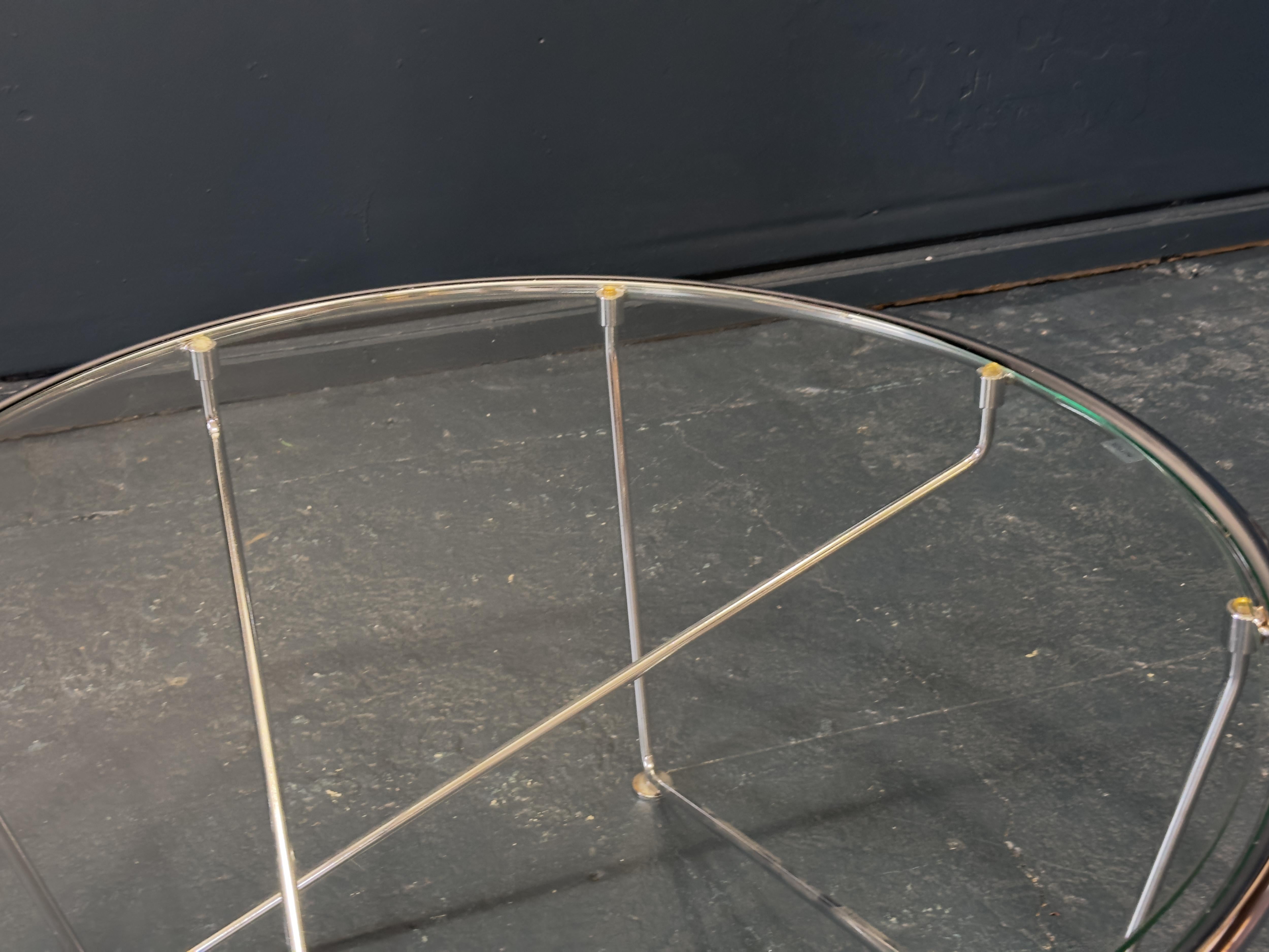 Chrome and Glass Coffee Table In Good Condition For Sale In London, GB