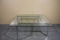 Chrome and Glass Coffee table in the manner of Milo Baughman