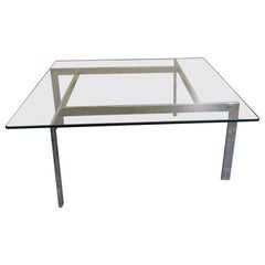 Couchtisch aus Chrom und Glas in der Art von Milo Baughman