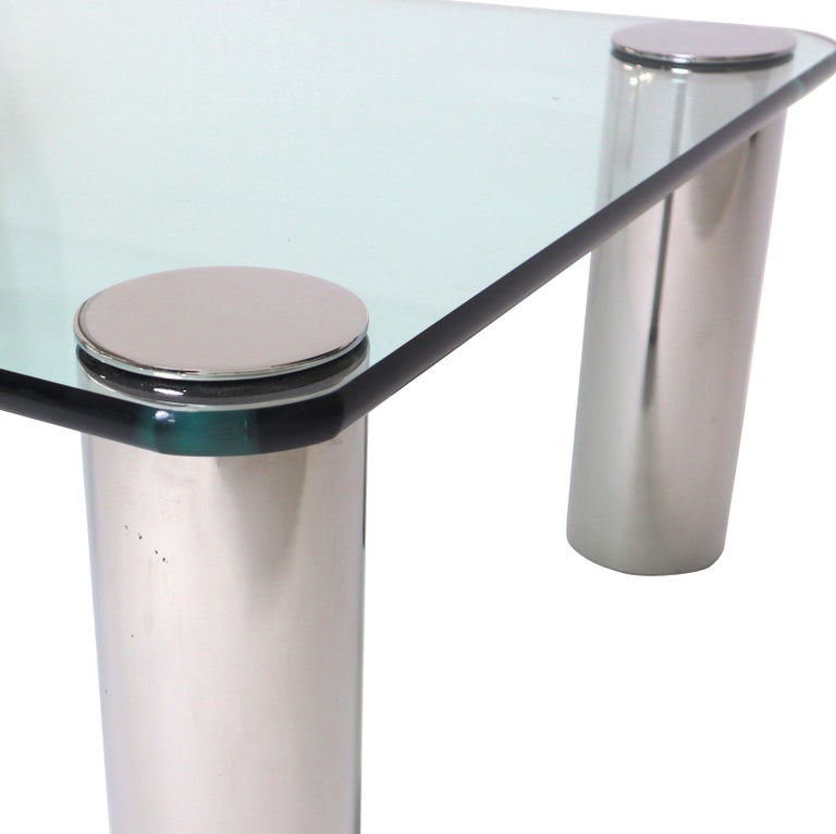 Chrome and Glass Coffee Table, Leon Rosen for Pace at 1stDibs pace