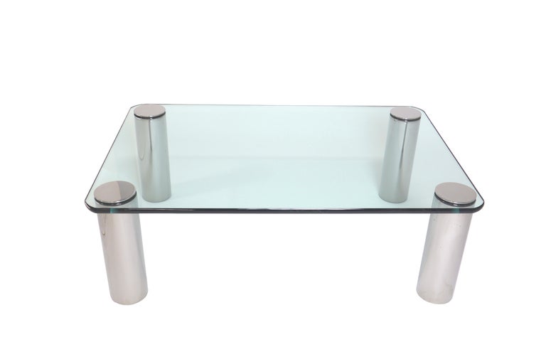 Chrome and Glass Coffee Table, Leon Rosen for Pace at 1stDibs pace