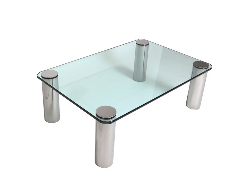 Chrome and Glass Coffee Table, Leon Rosen for Pace at 1stDibs pace