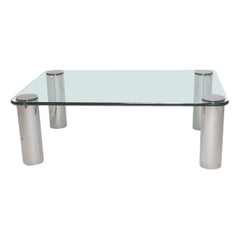 Chrome and Glass Coffee Table, Leon Rosen for Pace