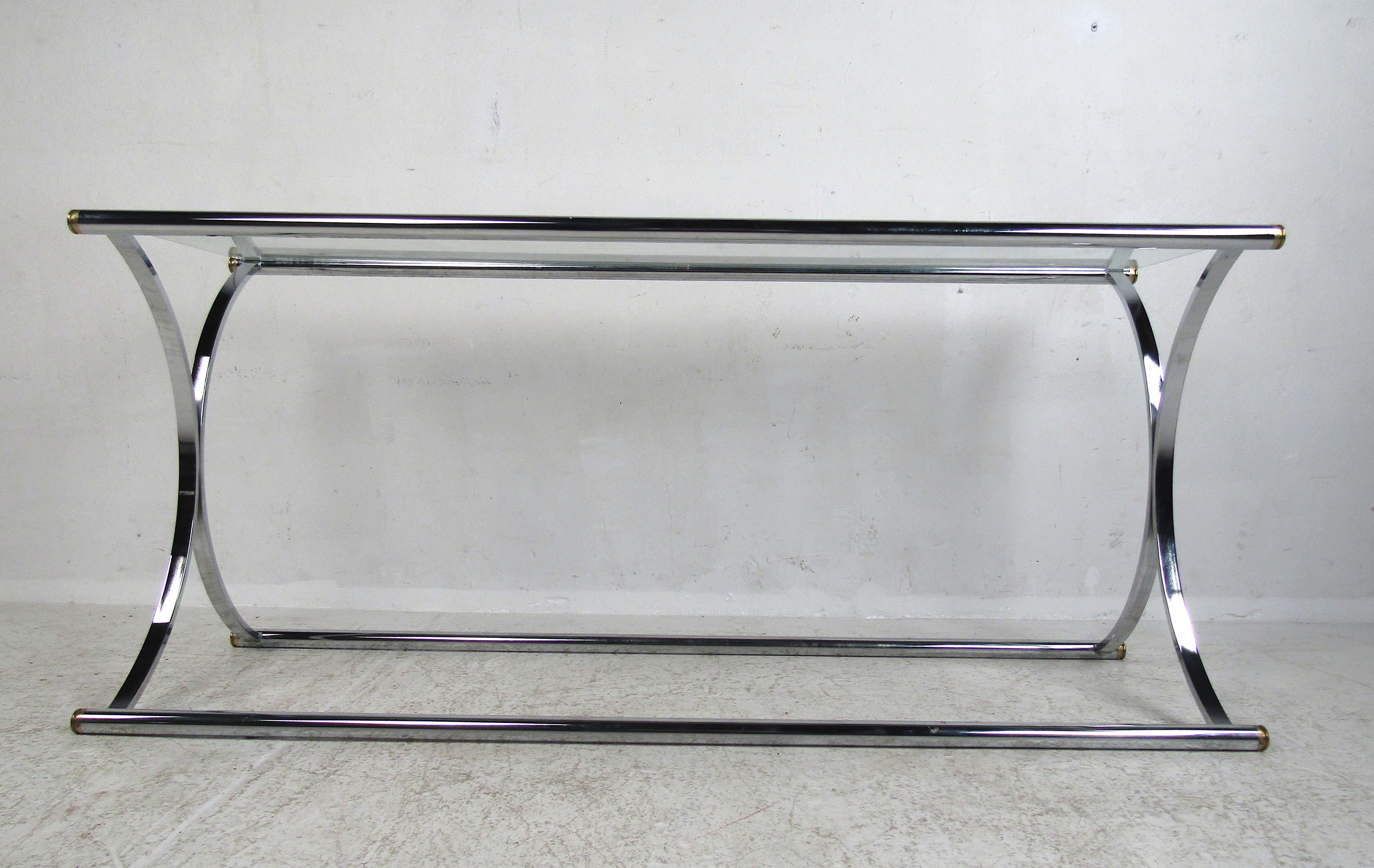 glass and chrome console table uk