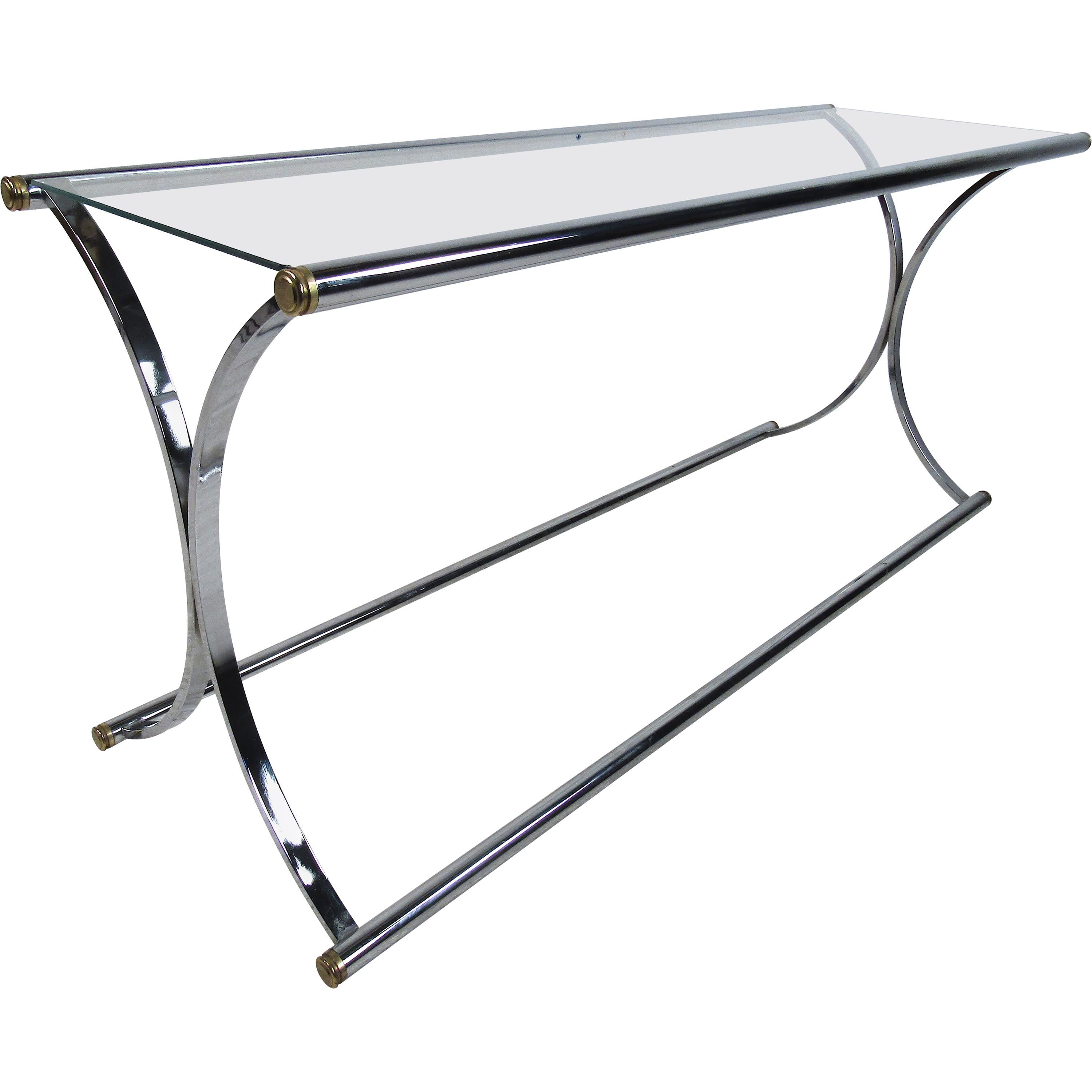 Chrome and Glass Console Table