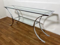 Chrome and Glass Console Table in the Style of Milo Baughman Circa 1970s