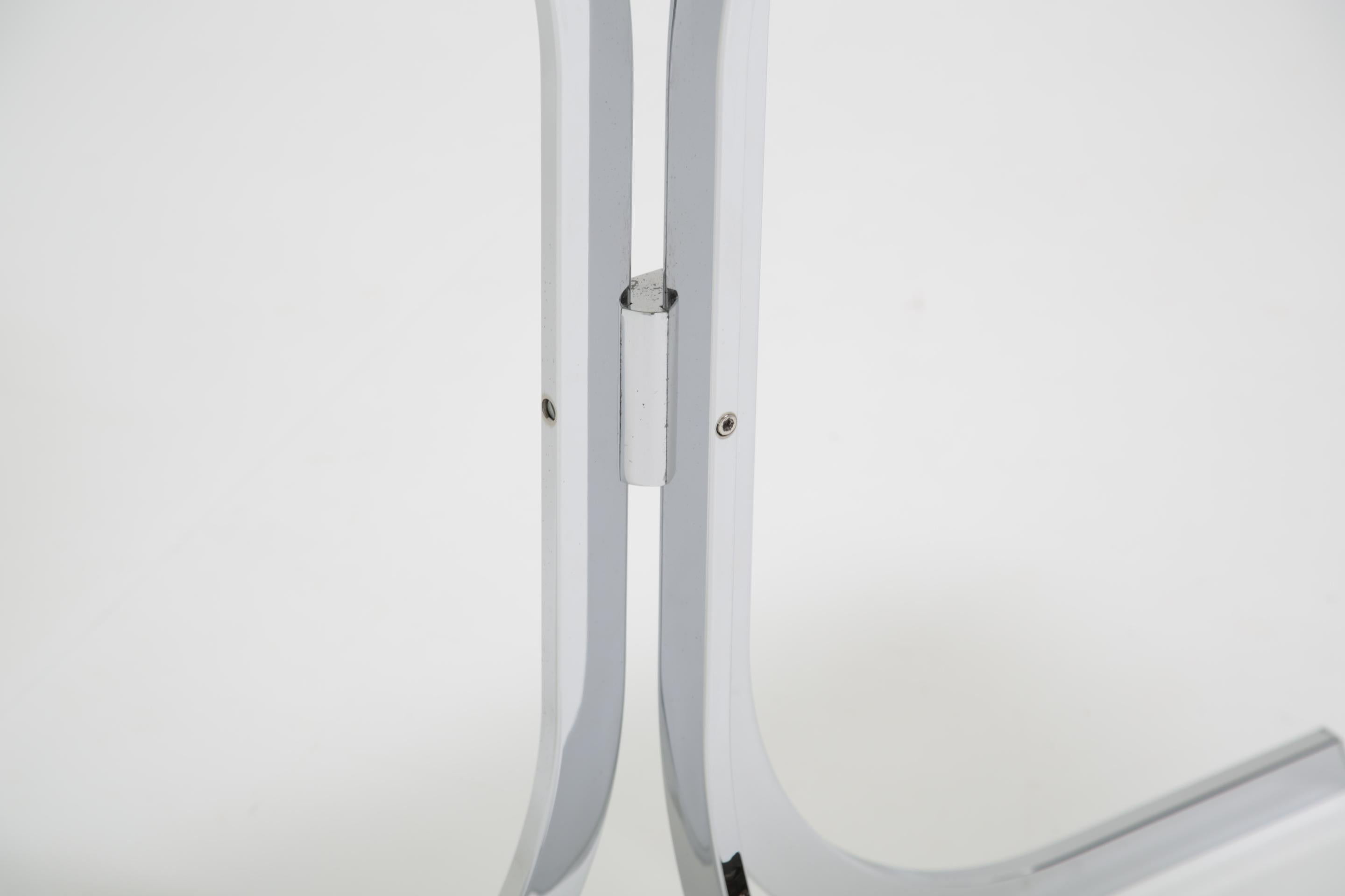 Verre Table console en chrome et verre peut-être française circa 1970 en vente