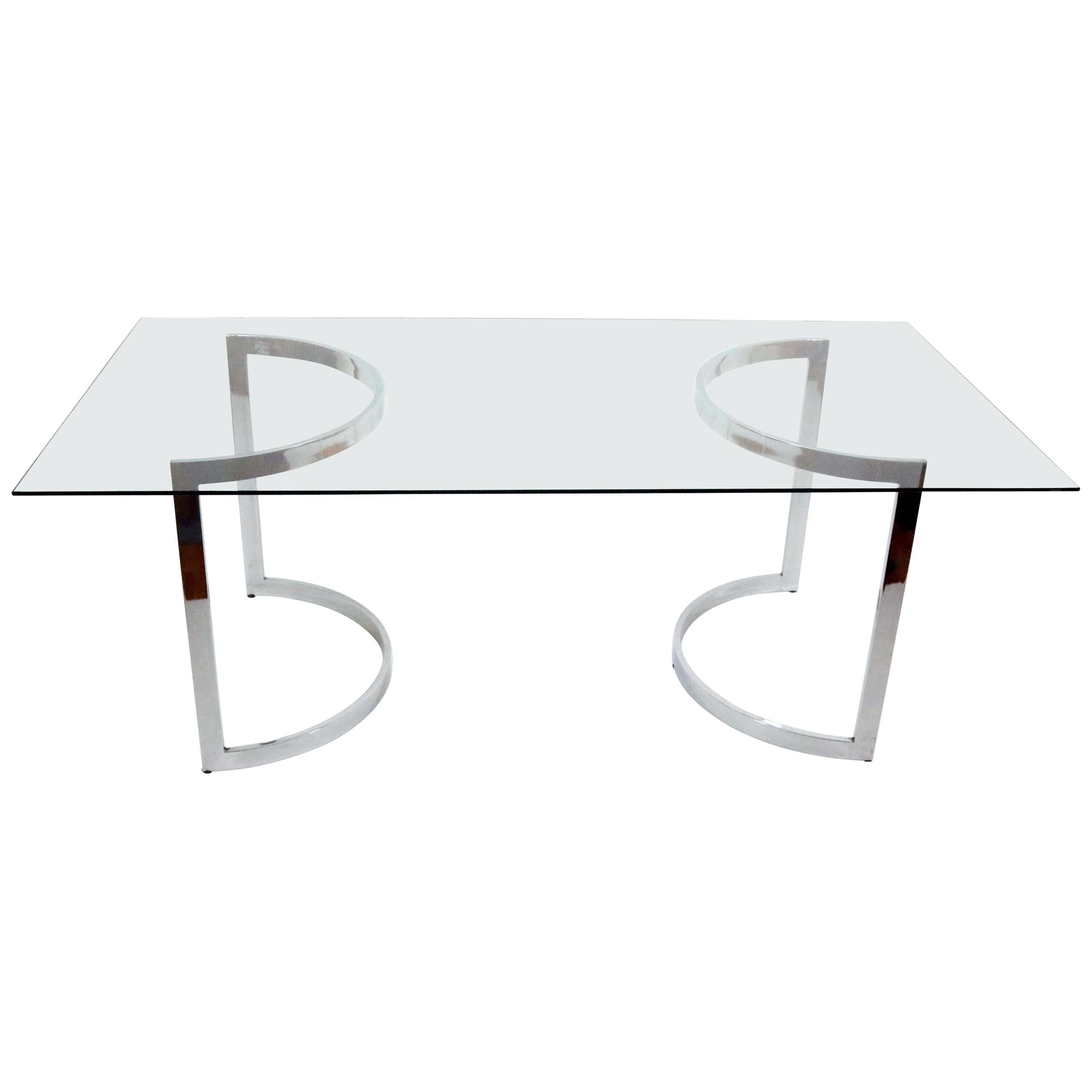 Chrome and Glass Dining Table by Cal-Style