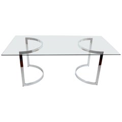 Chrome and Glass Dining Table by Cal-Style