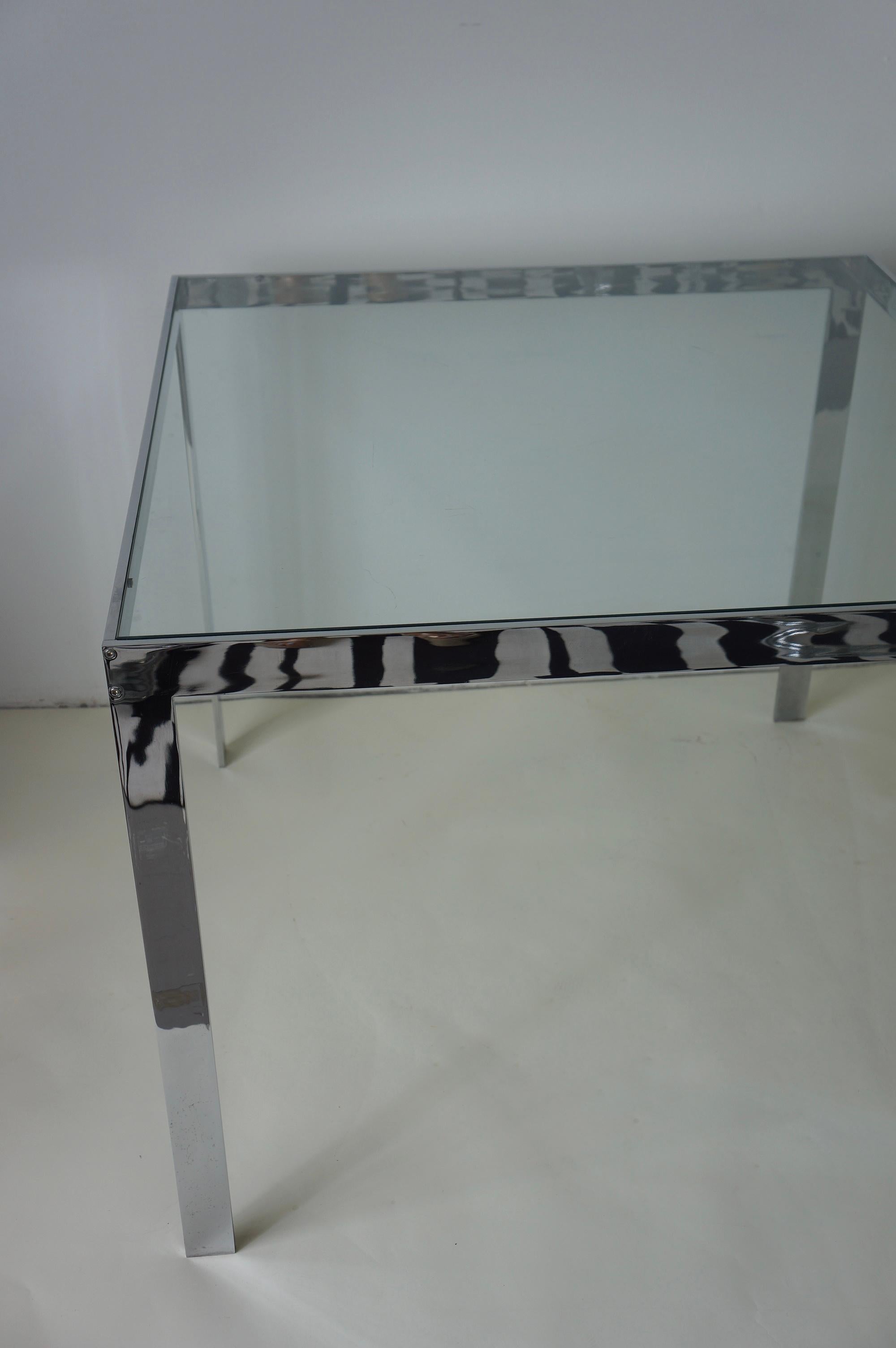 Mid-Century Modern Chrome and glass dining table  For Sale