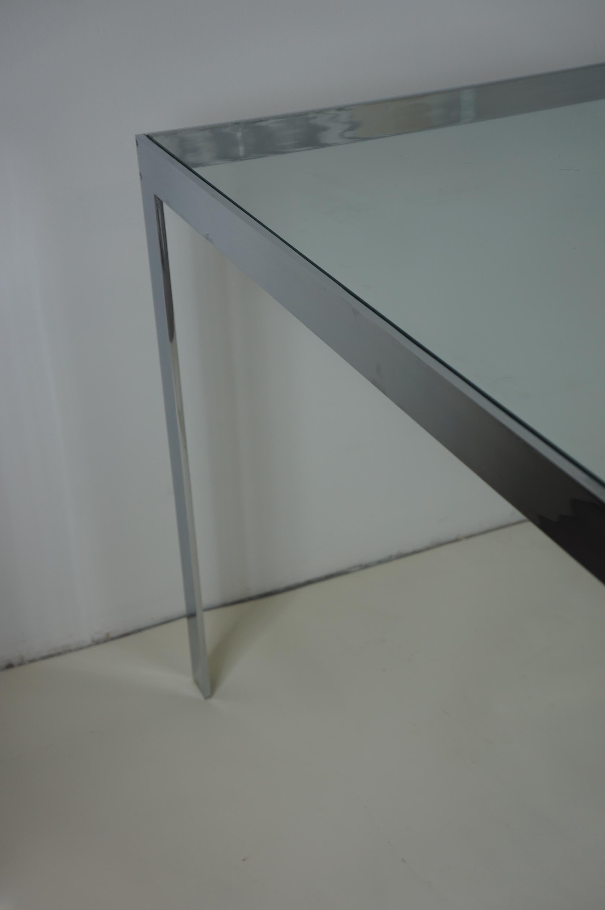 Other Chrome and glass dining table  For Sale