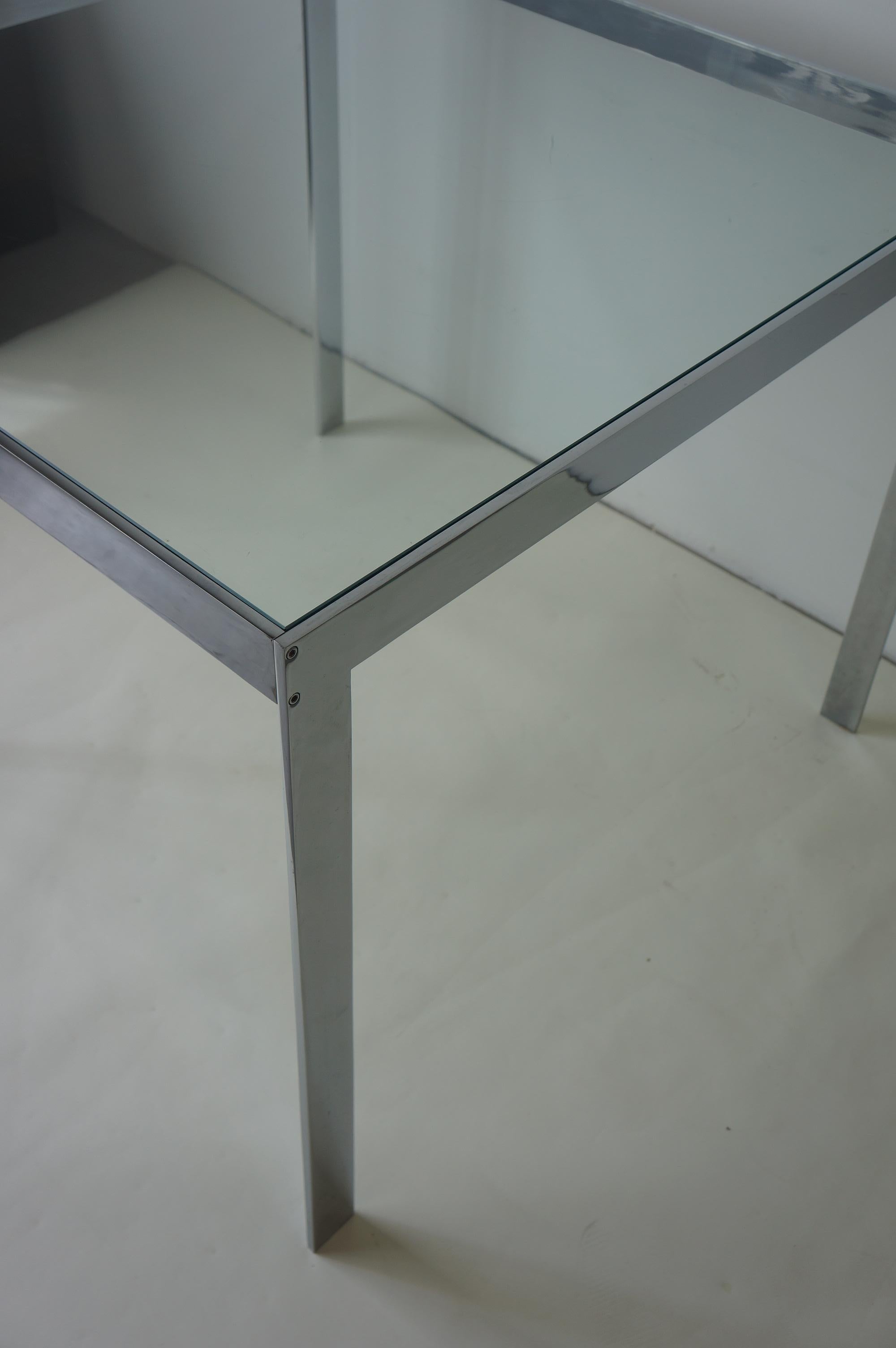 Chrome and glass dining table  For Sale 1