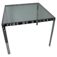 Used Chrome and glass dining table 