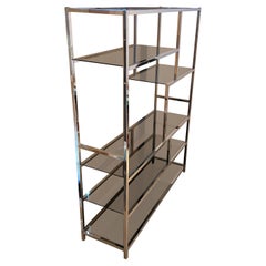 Chrome and glass étagère by Design Institute of America, 1970s