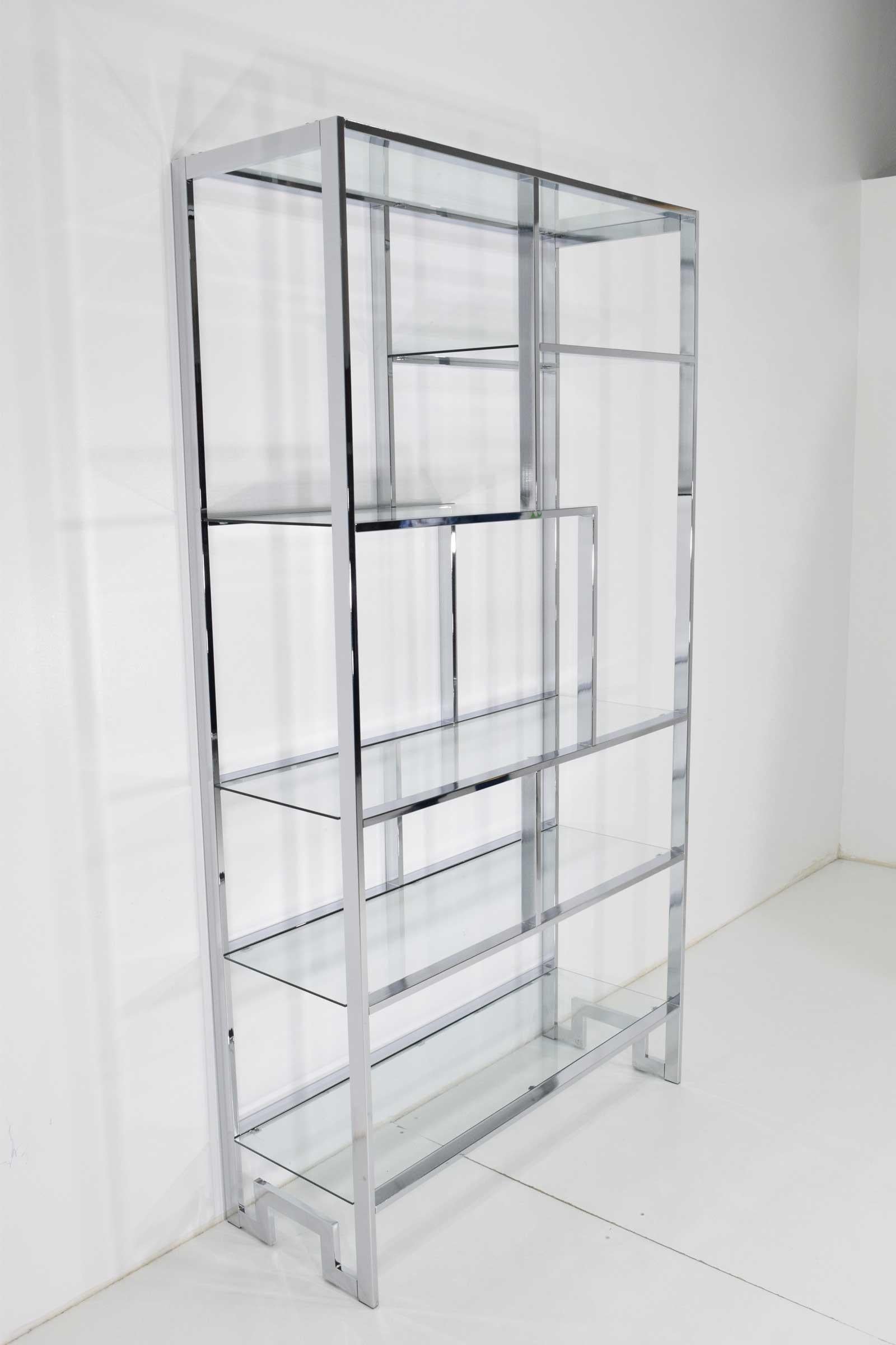 20th Century Chrome and Glass Étagère by Design Institute of America For Sale