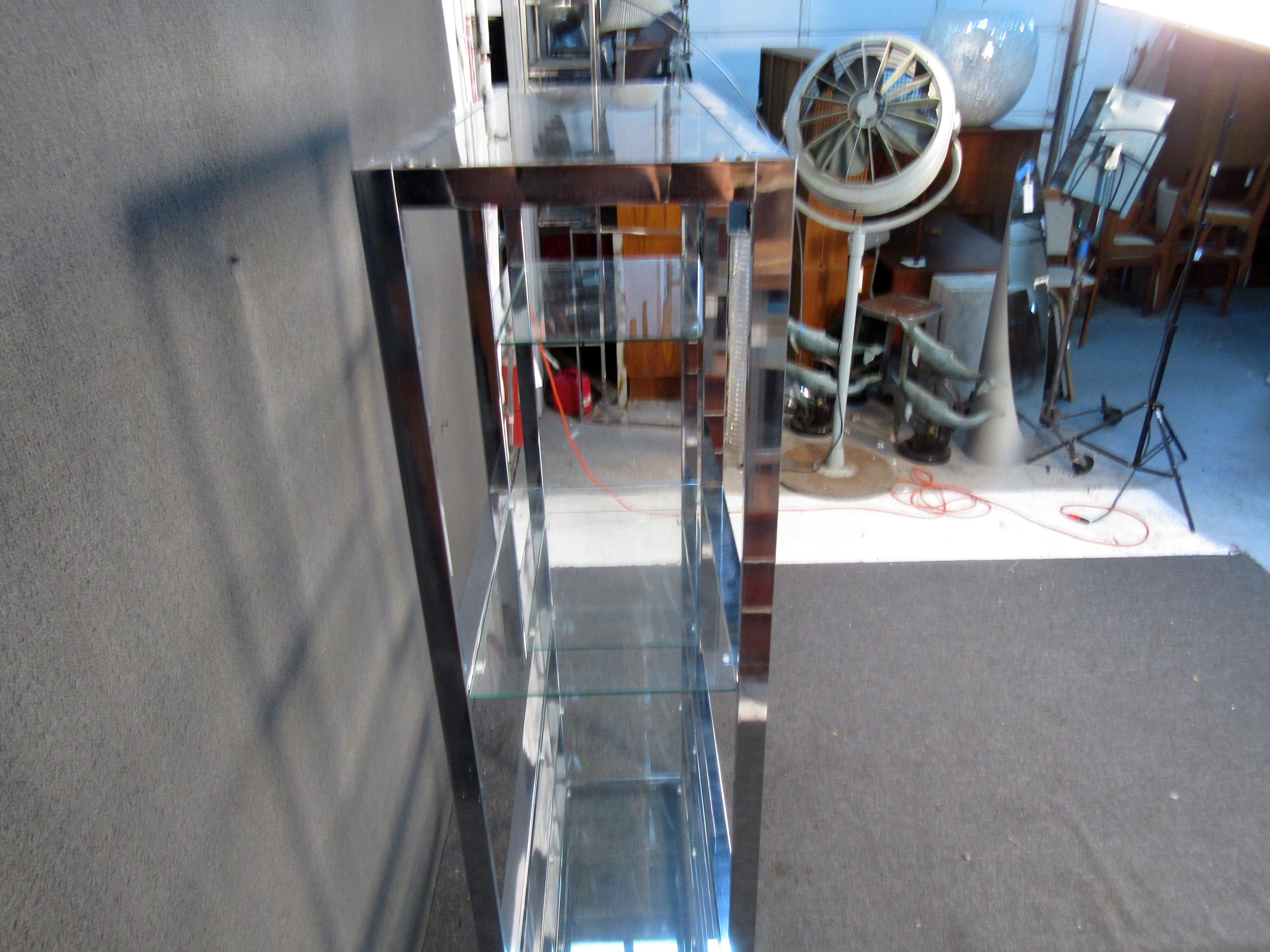 Chrome and Glass Etagere by Milo Baughman 3