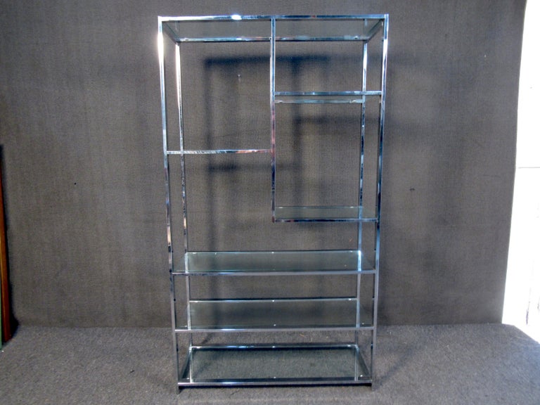 Mid-Century Modern Chrome and Glass Etagere by Milo Baughman For Sale