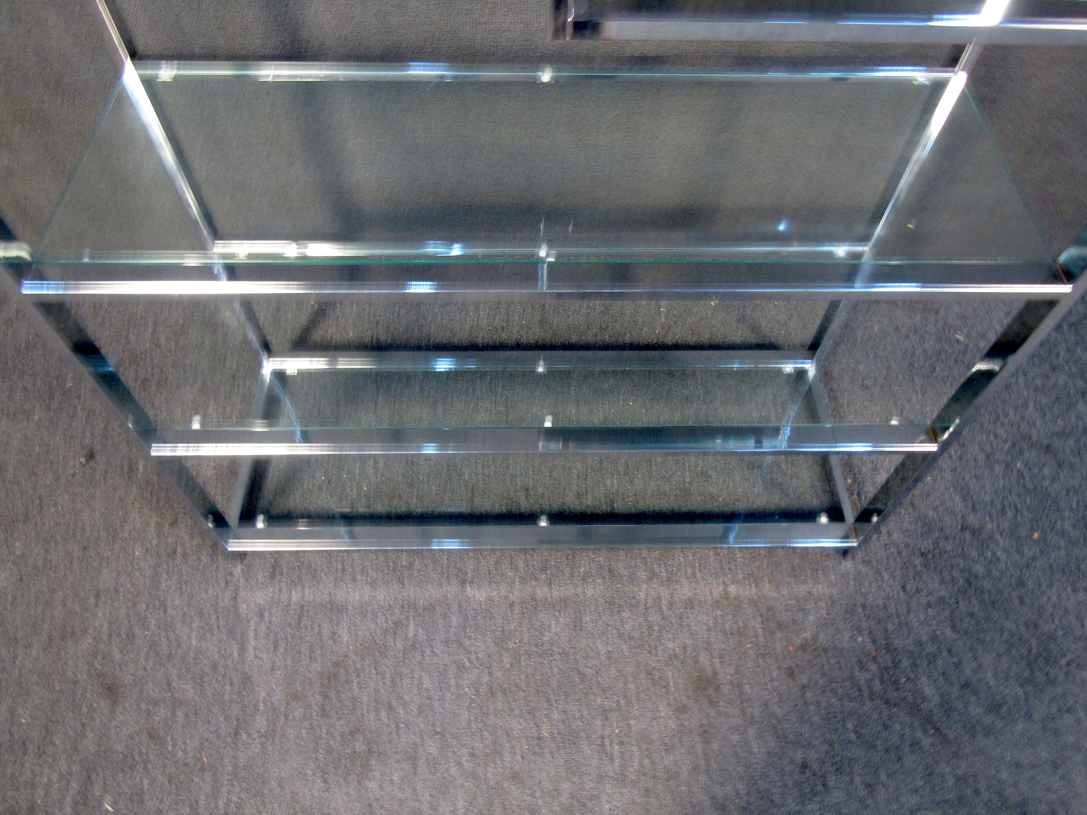 Mid-20th Century Chrome and Glass Etagere by Milo Baughman