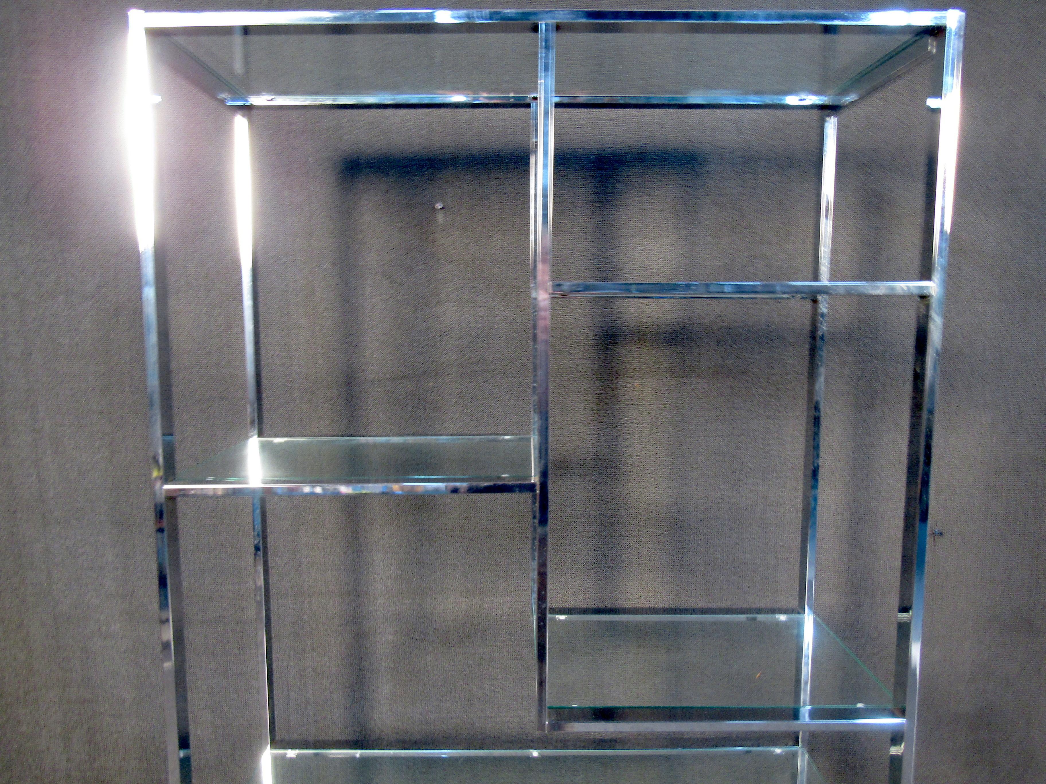 Chrome and Glass Etagere by Milo Baughman 1