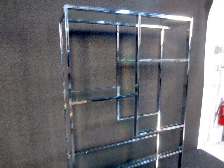 Chrome and Glass Etagere by Milo Baughman For Sale 4
