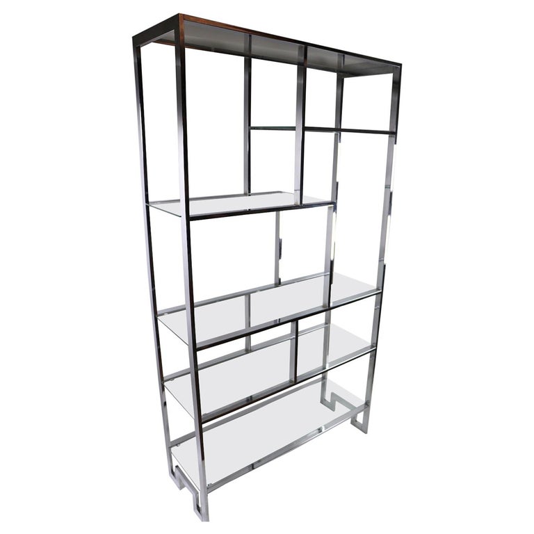 Chrome And Glass Etagere By Milo Baughman For Sale At 1stdibs