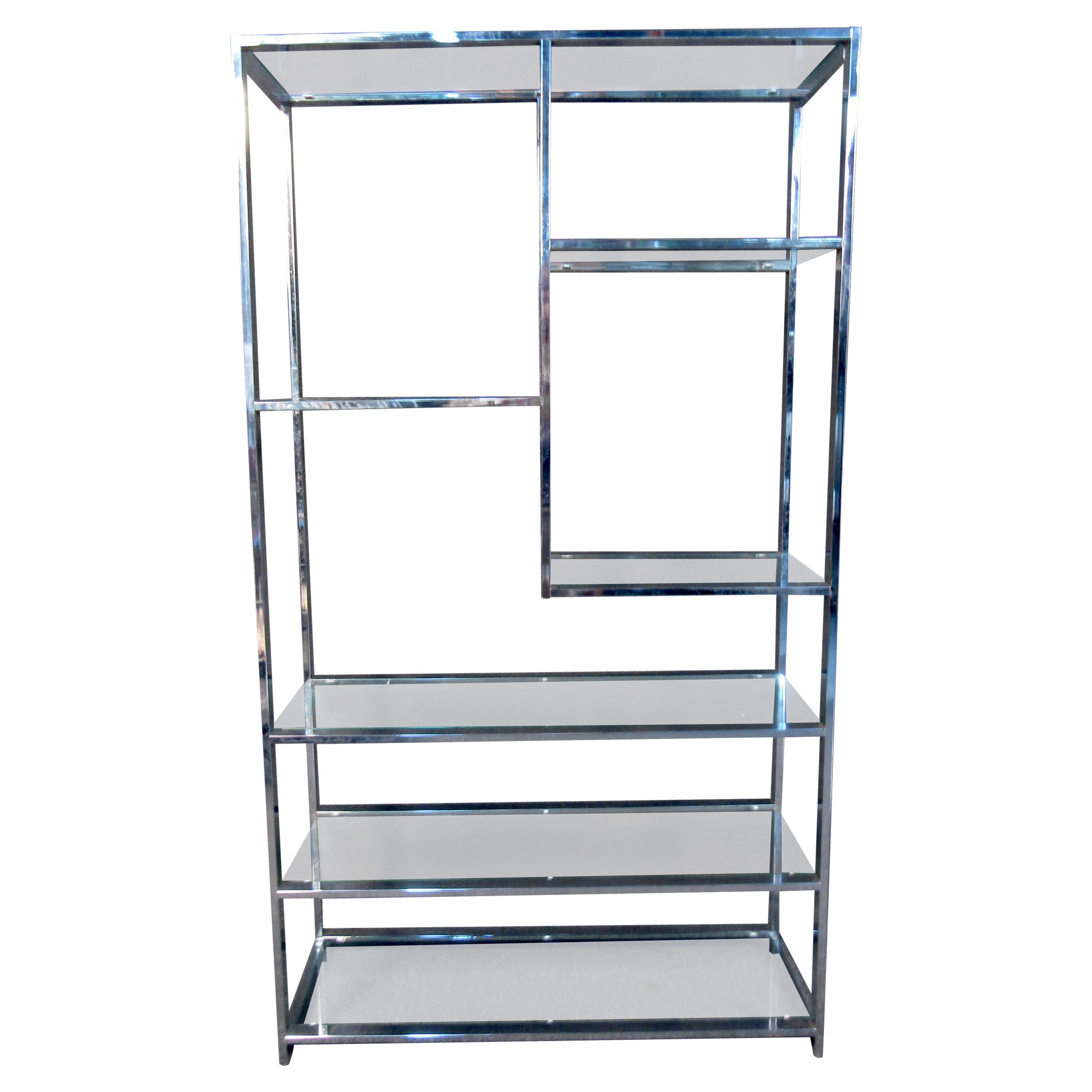 Chrome and Glass Etagere by Milo Baughman