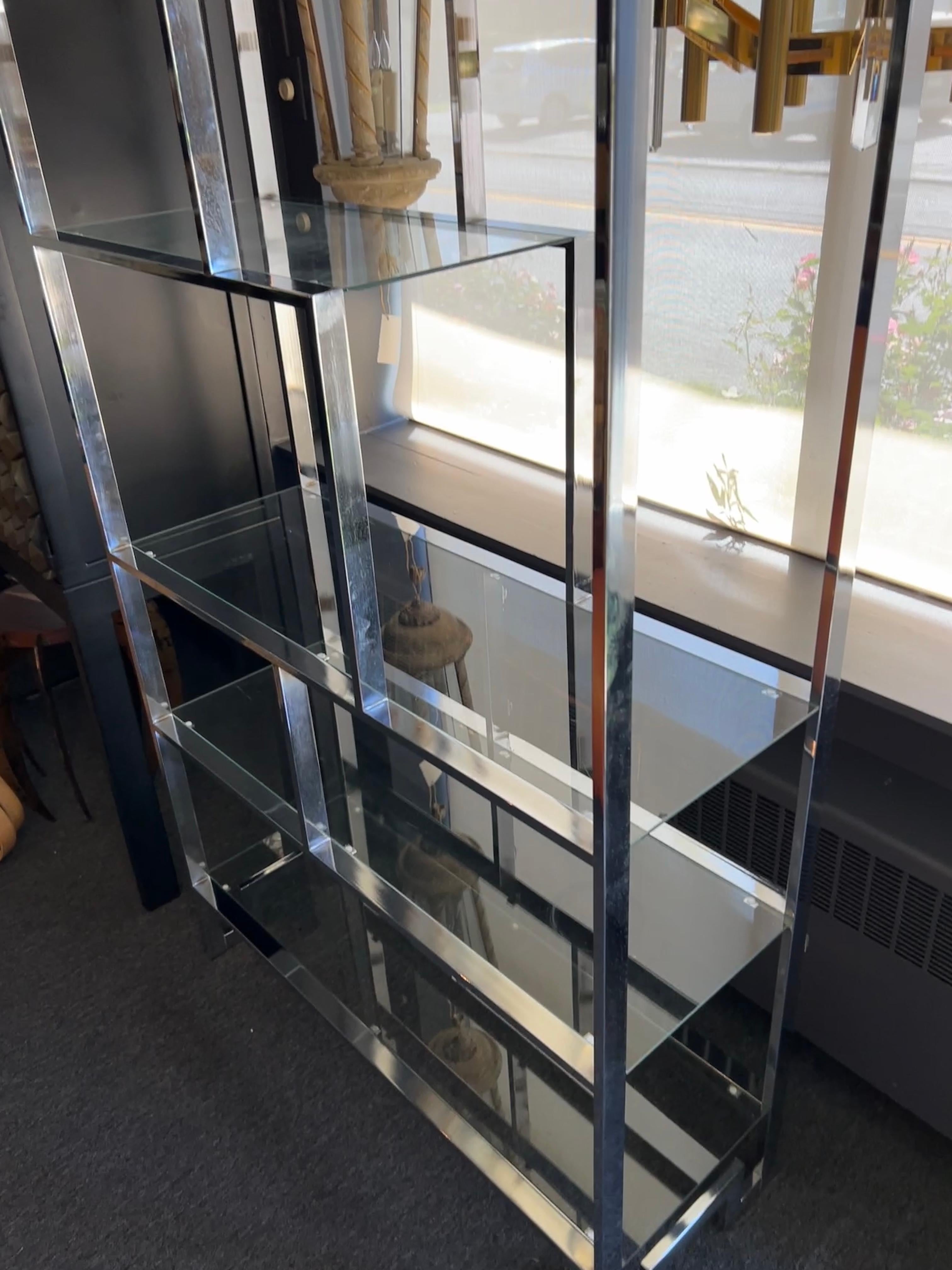 Modern Chrome and Glass etagere by Milo Baughman for Thayer Coggin