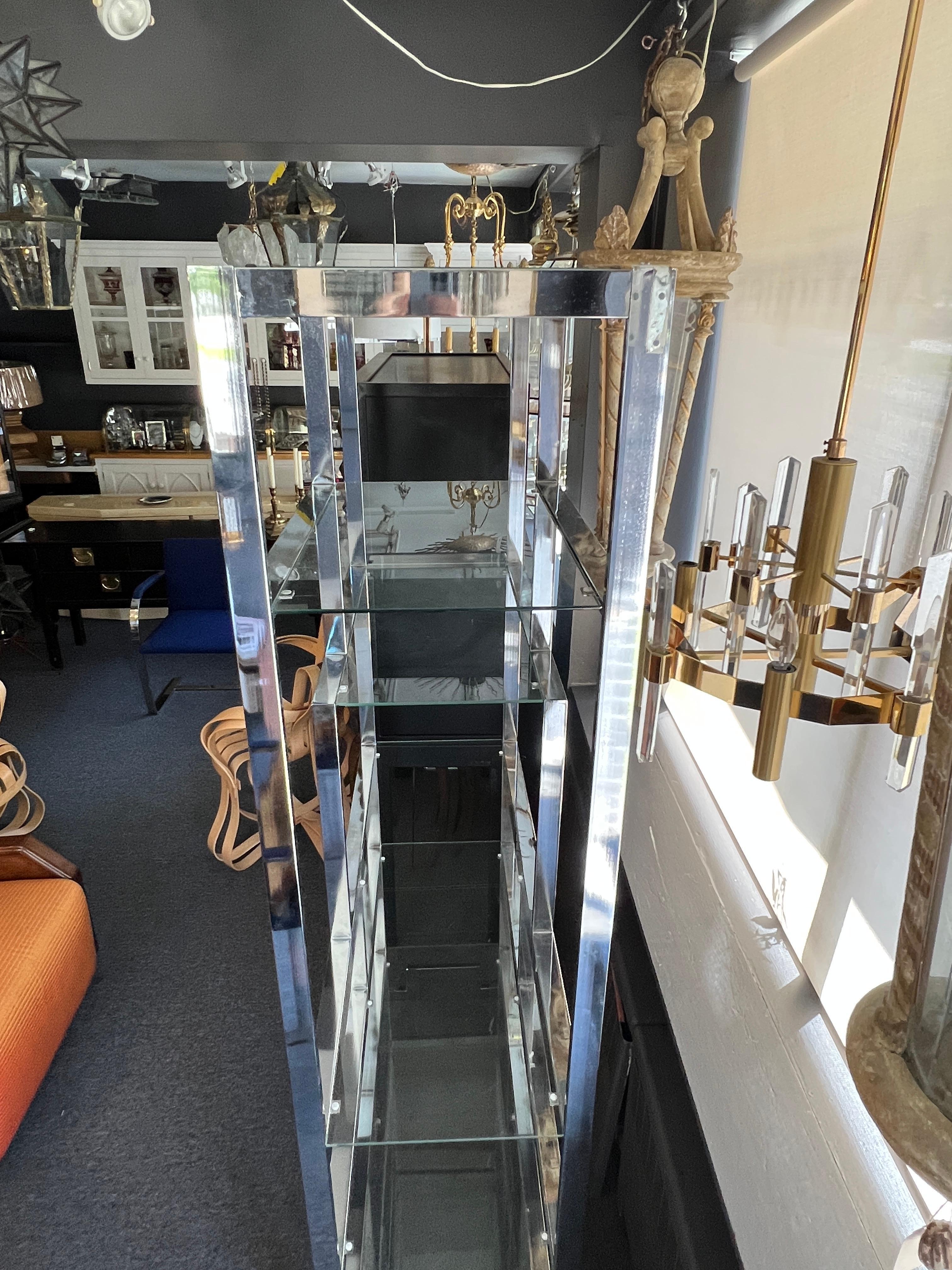 American Chrome and Glass etagere by Milo Baughman for Thayer Coggin