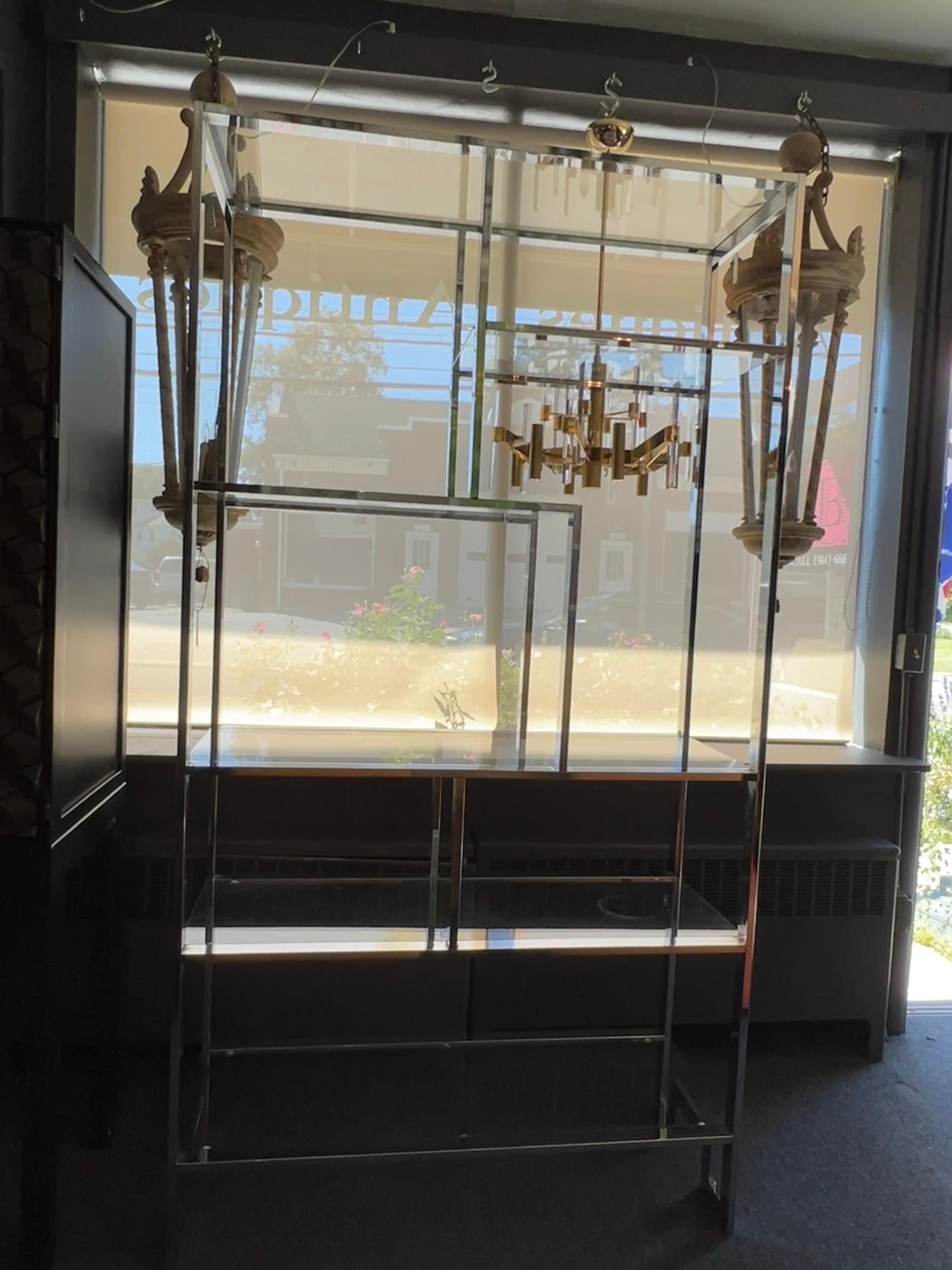 Late 20th Century Chrome and Glass etagere by Milo Baughman for Thayer Coggin