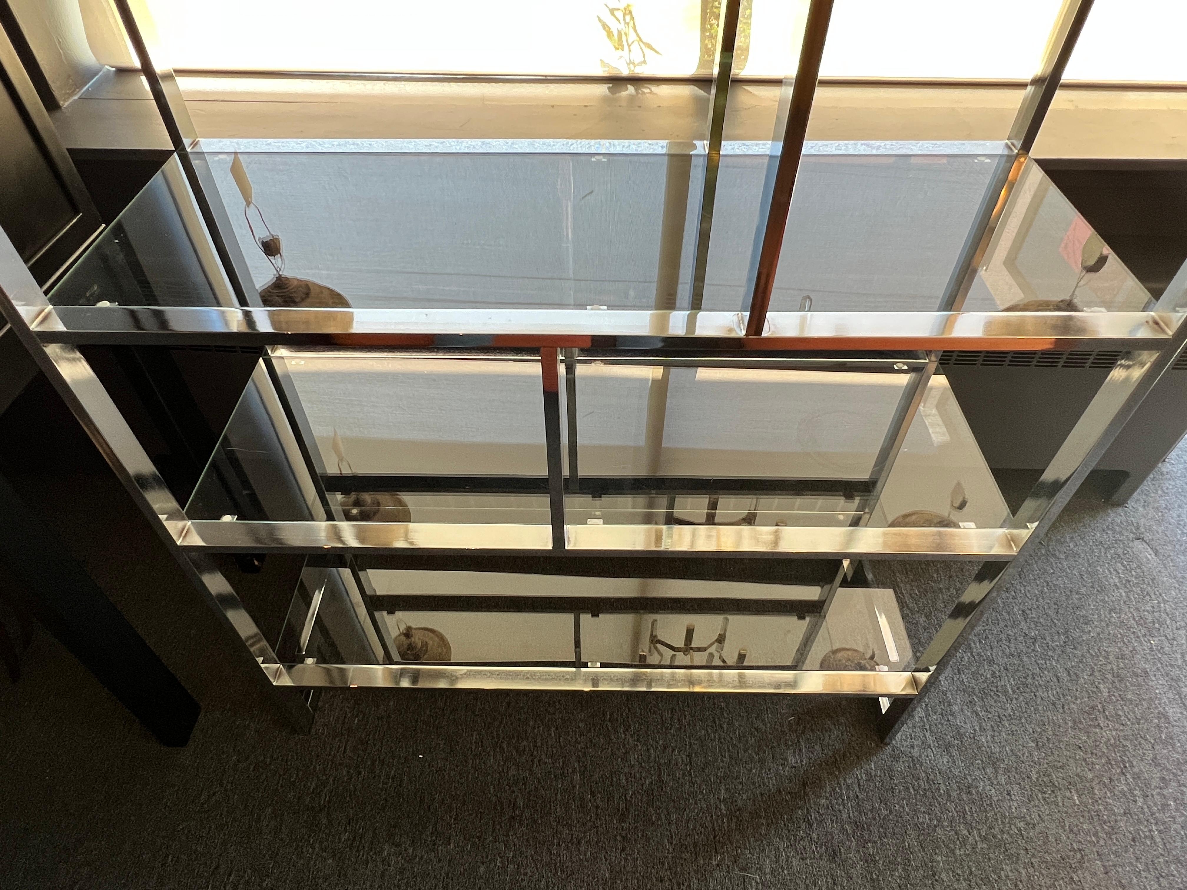 Chrome and Glass etagere by Milo Baughman for Thayer Coggin 3