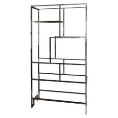 Etagere in cromo e vetro di Milo Baughman per Thayer Coggin