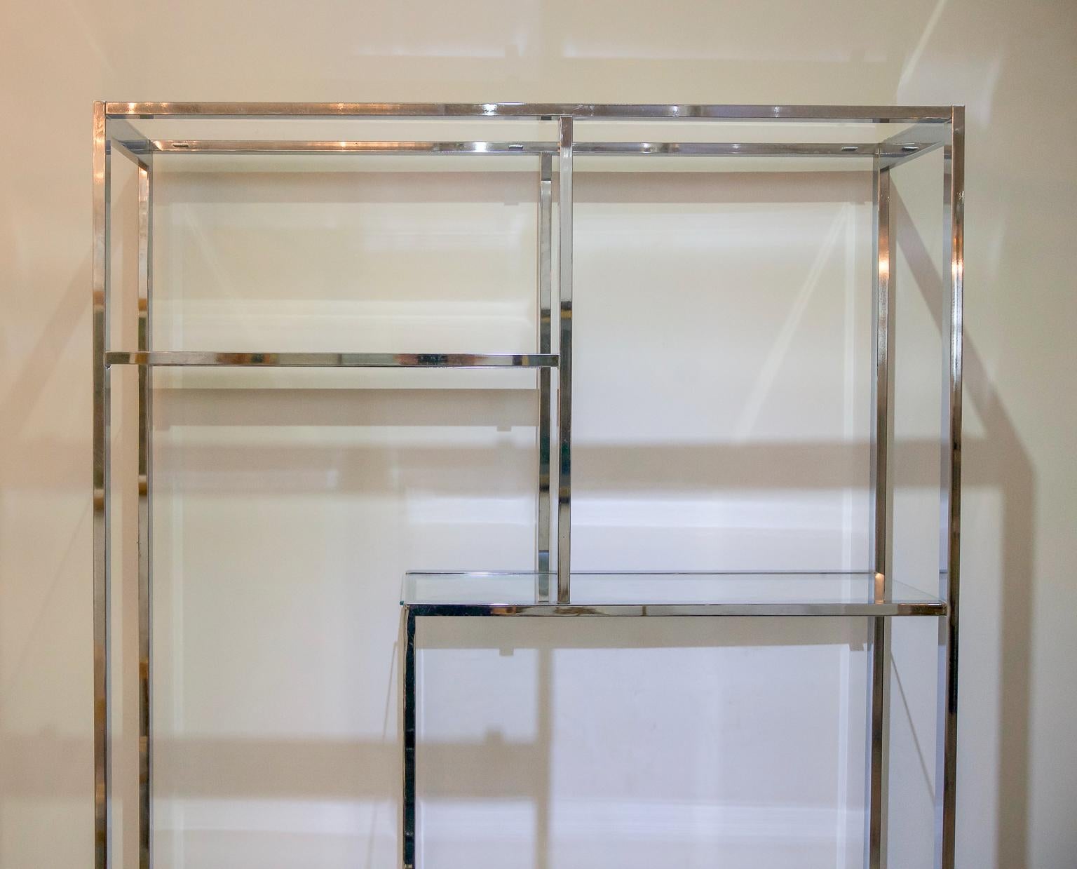 American Chrome and Glass Etagere, attributed to the Design Institute America