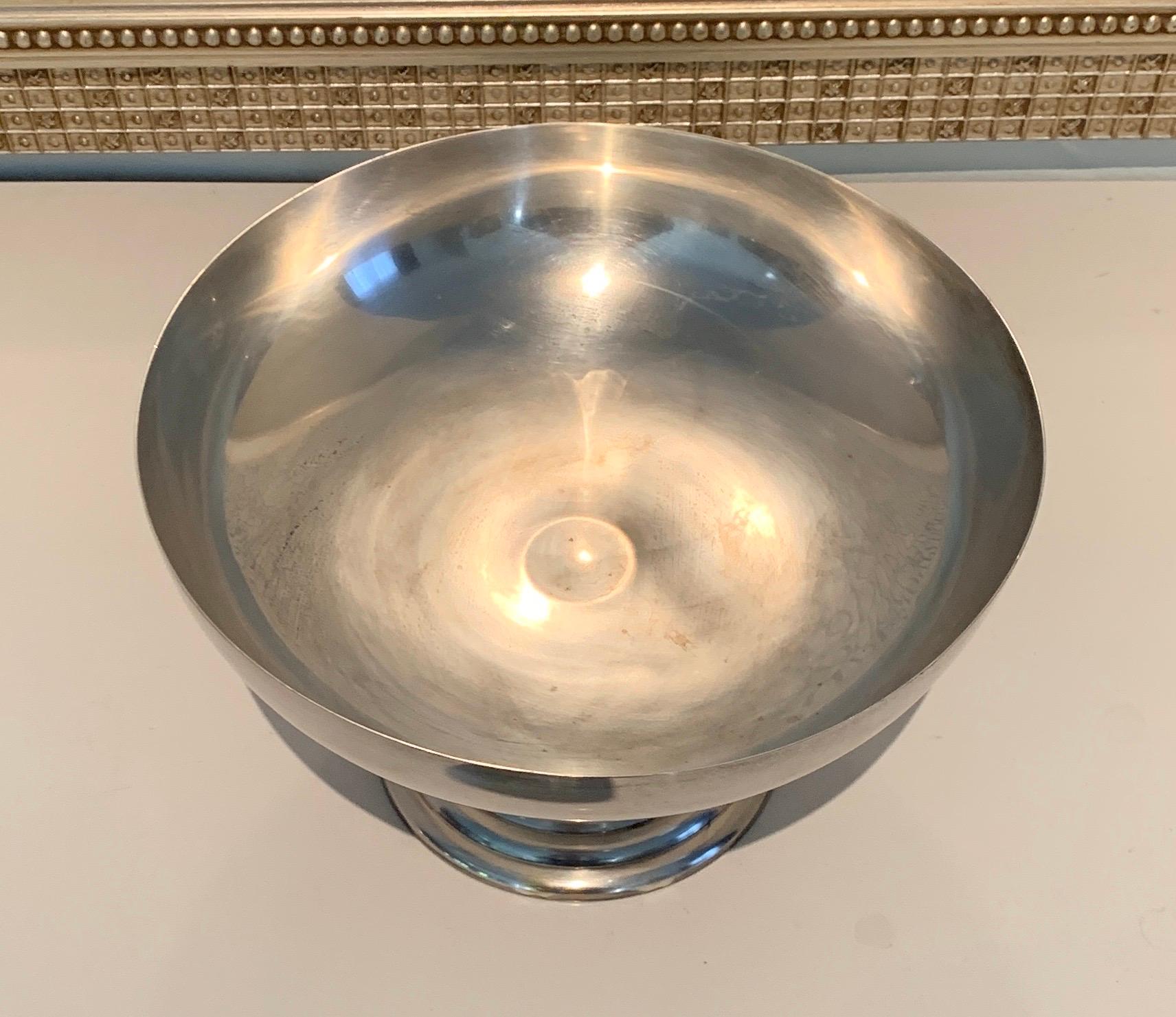 Chrome and Glass Footed Bowl 1