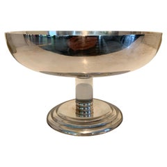 Chrome and Glass Footed Bowl