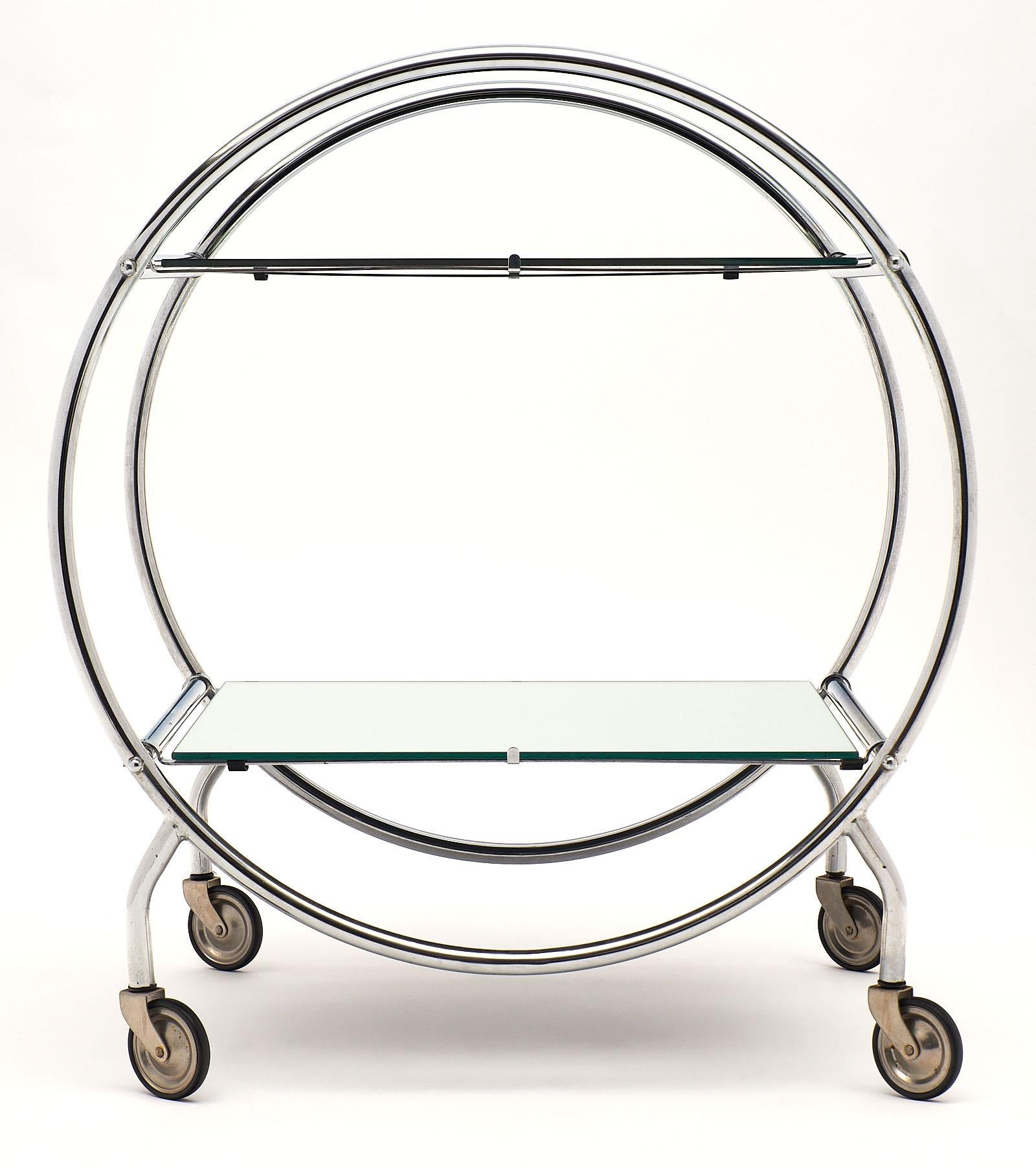 Mid-20th Century Chrome and Glass Midcentury Bar Cart