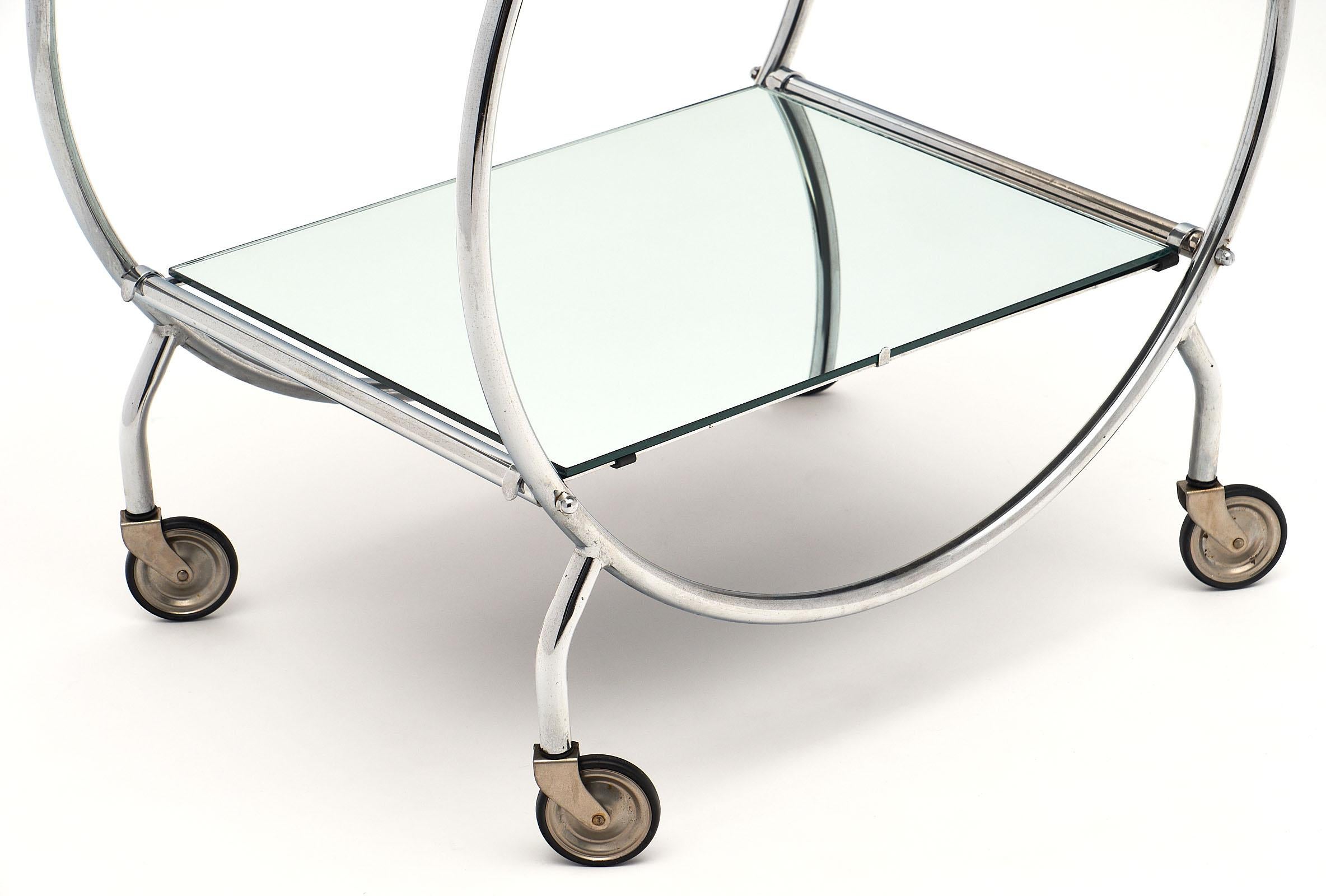 Chrome and Glass Midcentury Bar Cart 2