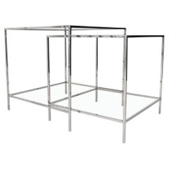 Used Chrome and Glass Nesting Tables, 2