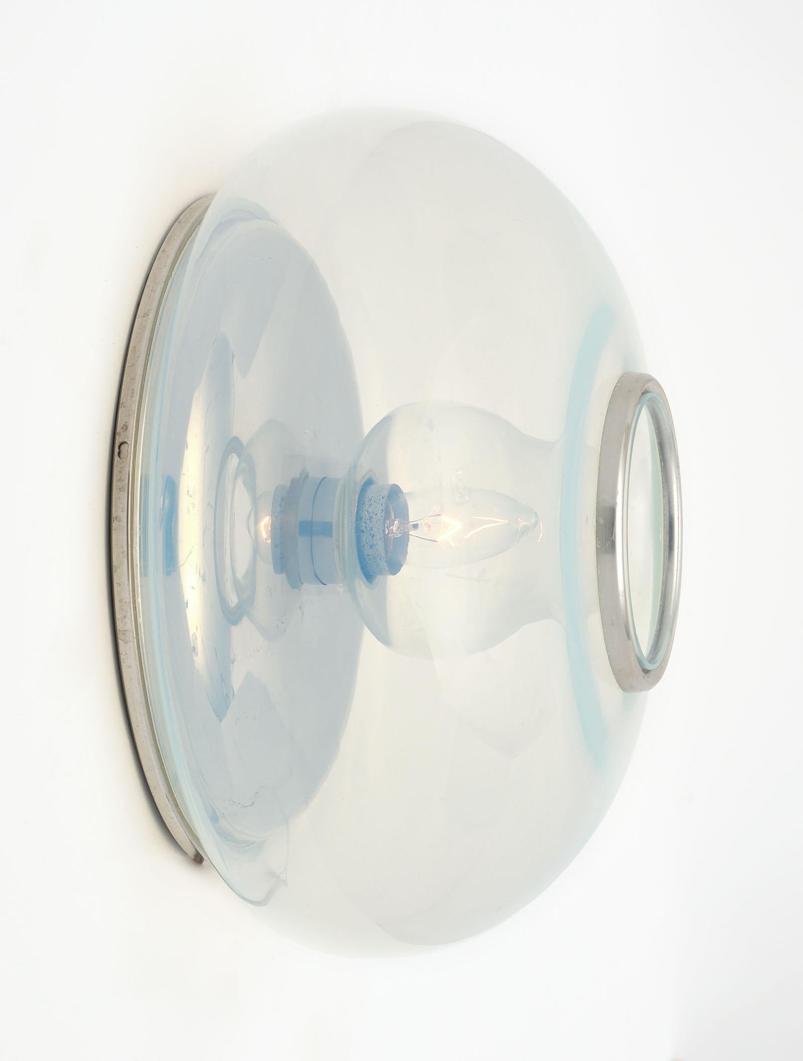 Mid-20th Century Chrome and Glass Sconces by Giuliana Gramigna