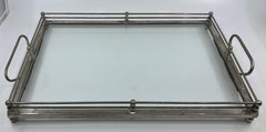 Chrome and Glass Serving Tray