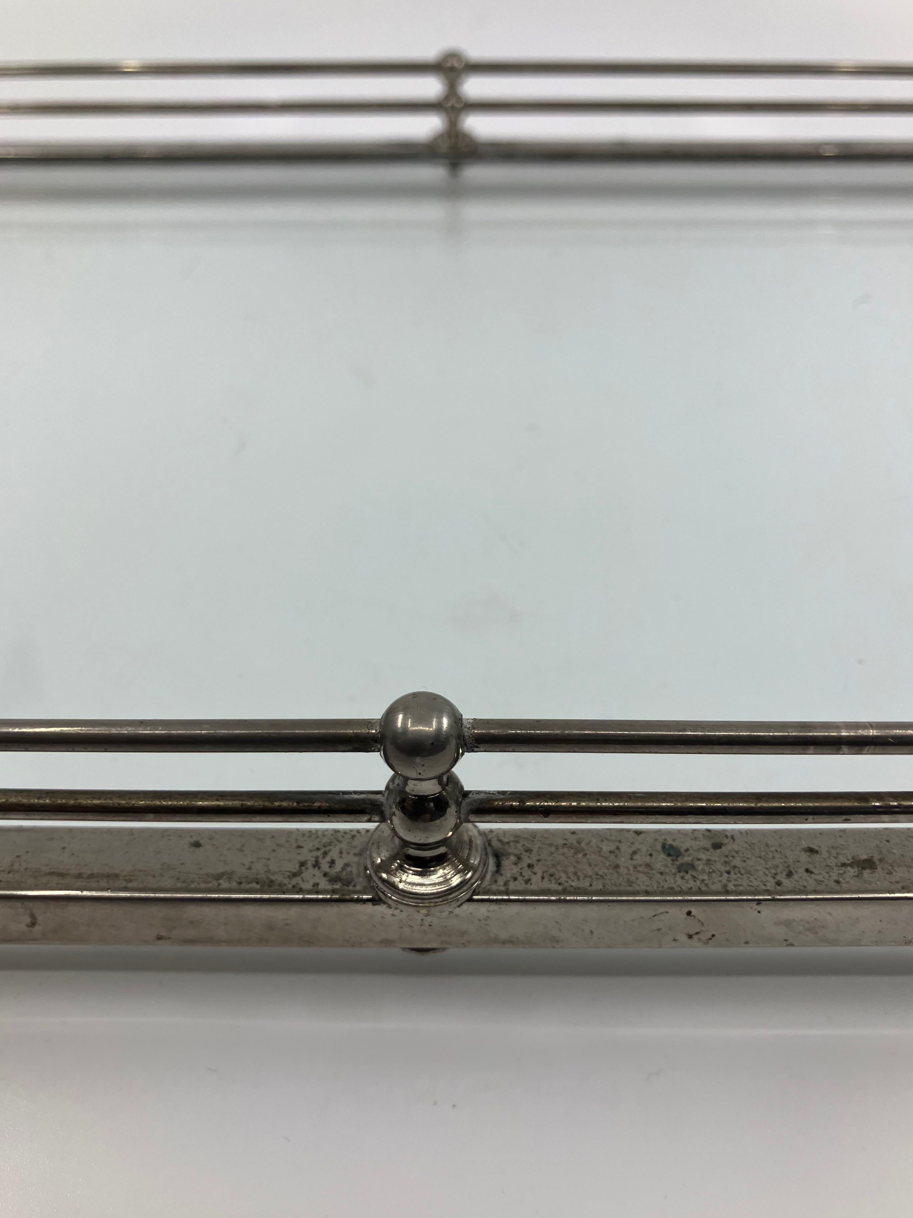 Bandeja de servir cromada y de cristal Vidrio en venta