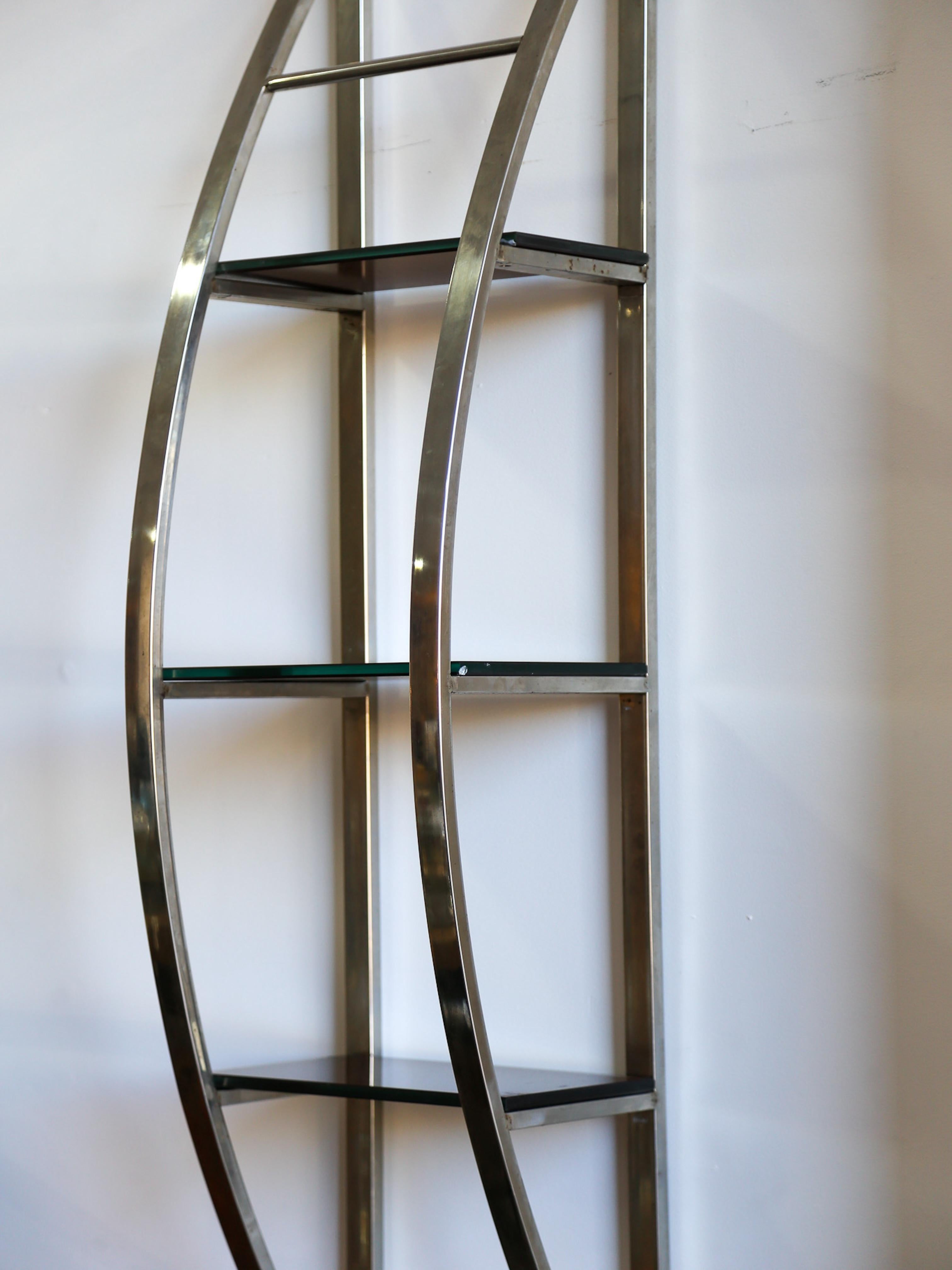 Regal aus Chrom und Glas von Giuseppe Raimondi im Zustand „Relativ gut“ im Angebot in Byron Bay, NSW