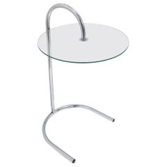 Chrome and Glass Side Drinks Table Tord Björklund Chrome and Glass Side Drinks Table Tord Björklund