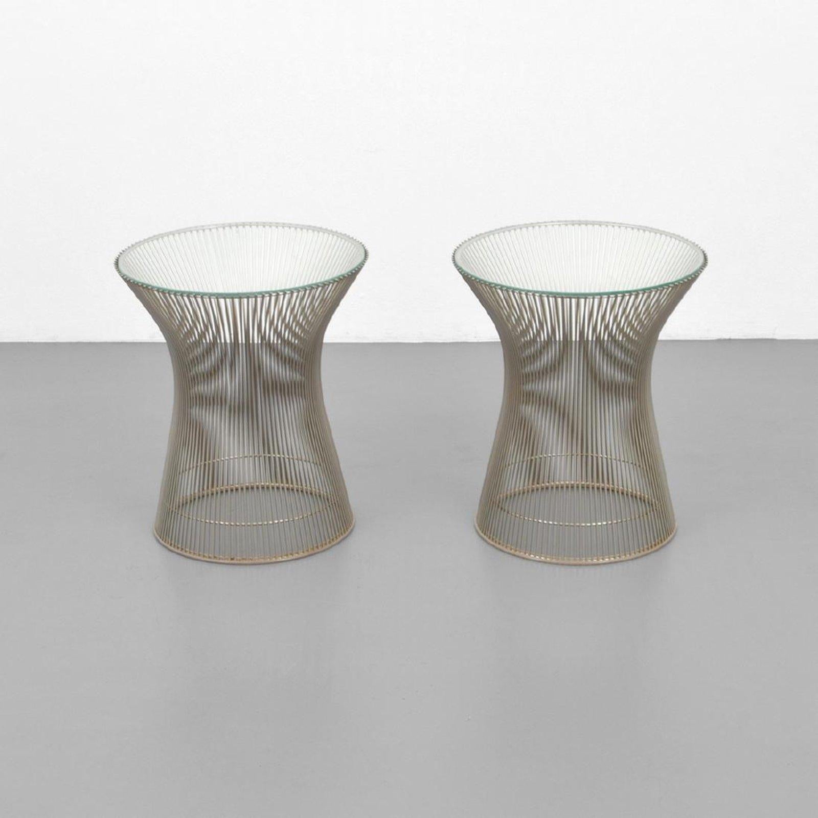 American Chrome and Glass Side or End Tables by Warren Platner for Knoll, USA, 1970s