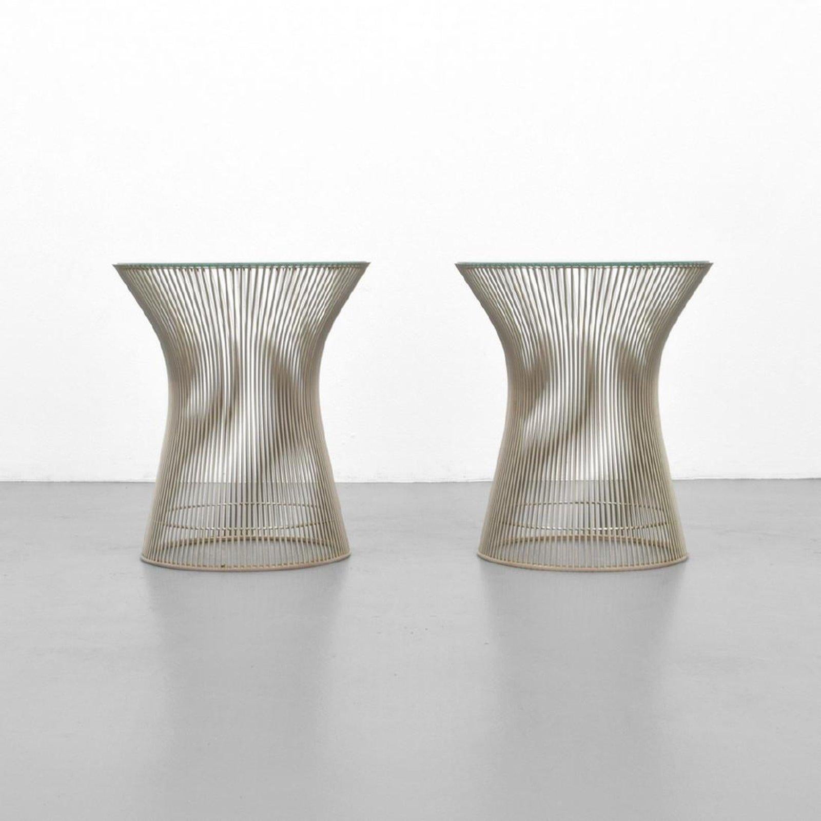 Chrome and Glass Side or End Tables by Warren Platner for Knoll, USA, 1970s In Excellent Condition In Miami, FL